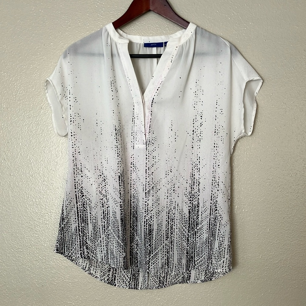 APT 9 - White Blouse with Dot Pattern
